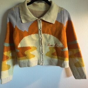 Sunset Sweater with Pearl Buttons